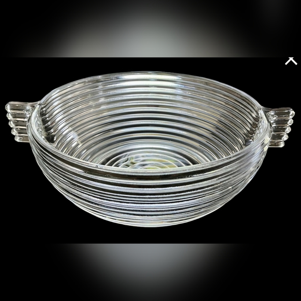 Anchor Hocking Madhatton rimed mid. Centery art deco vintage bowl